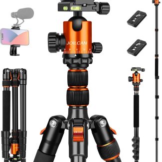 JOILCAN Tripod for Camera, 81" Aluminum Camera Tripod, 83" DSLR Tripods & Monopods, Heavy Duty Travel Tripod for Binoculars Spotting Scope Telescope, Professional Complete Tripod Units, Payload 35lb